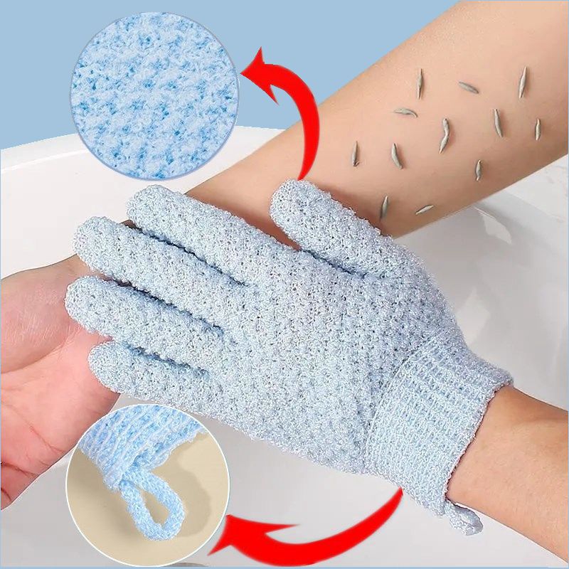 Five Finger Jacquard Bathing Frosted Double-sided Gloves