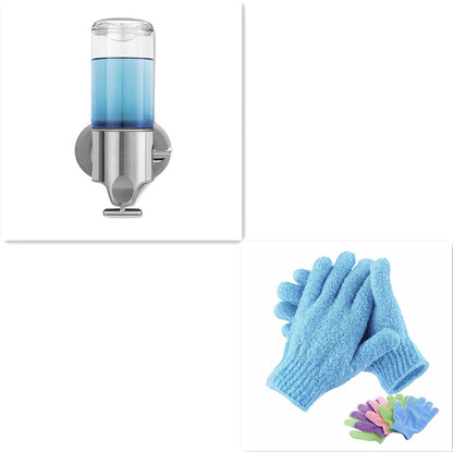 Stainless Steel Rod Soap Dispenser & Bath Glove Set